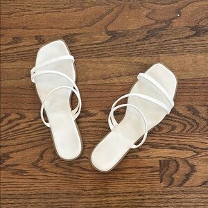 Anthropologie White Square Toe Sandal Size 9